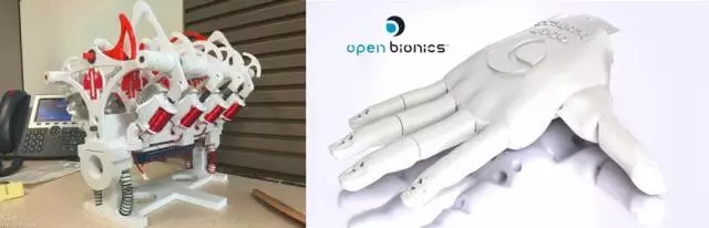 印电磁发动机（左）3D打印仿生肌电假手（右）.jpg